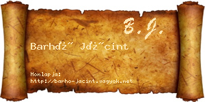 Barhó Jácint névjegykártya